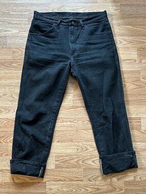 vintage rustler straight-leg dark-wash jeans